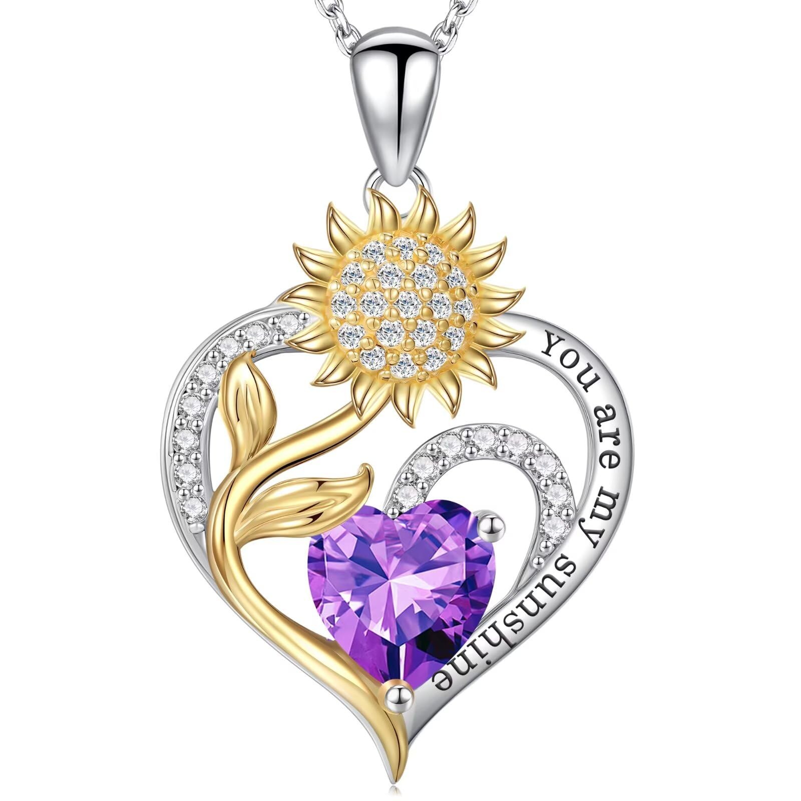 Iefil Sunflower Gifts for Women - 02-February-Amethyst Purple 