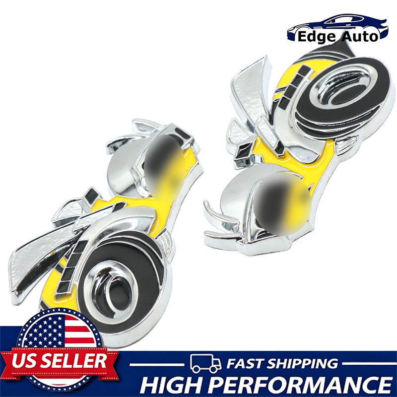 2Pcs 3D Metal Super Bee Armored Hornet  Car Side Fender Badge Emblem For Charger