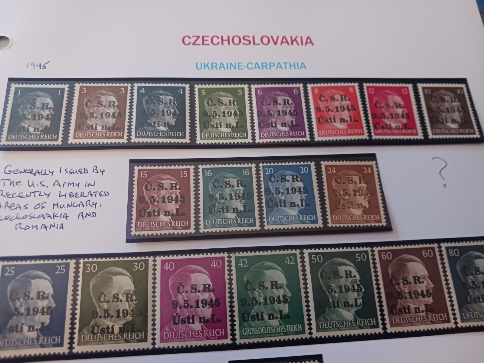 Czechoslovakia C.S.R. Post-War Large Set 20 Stamps Czechoslovakia C.S.R. Post-War Large Set 20 Stamps