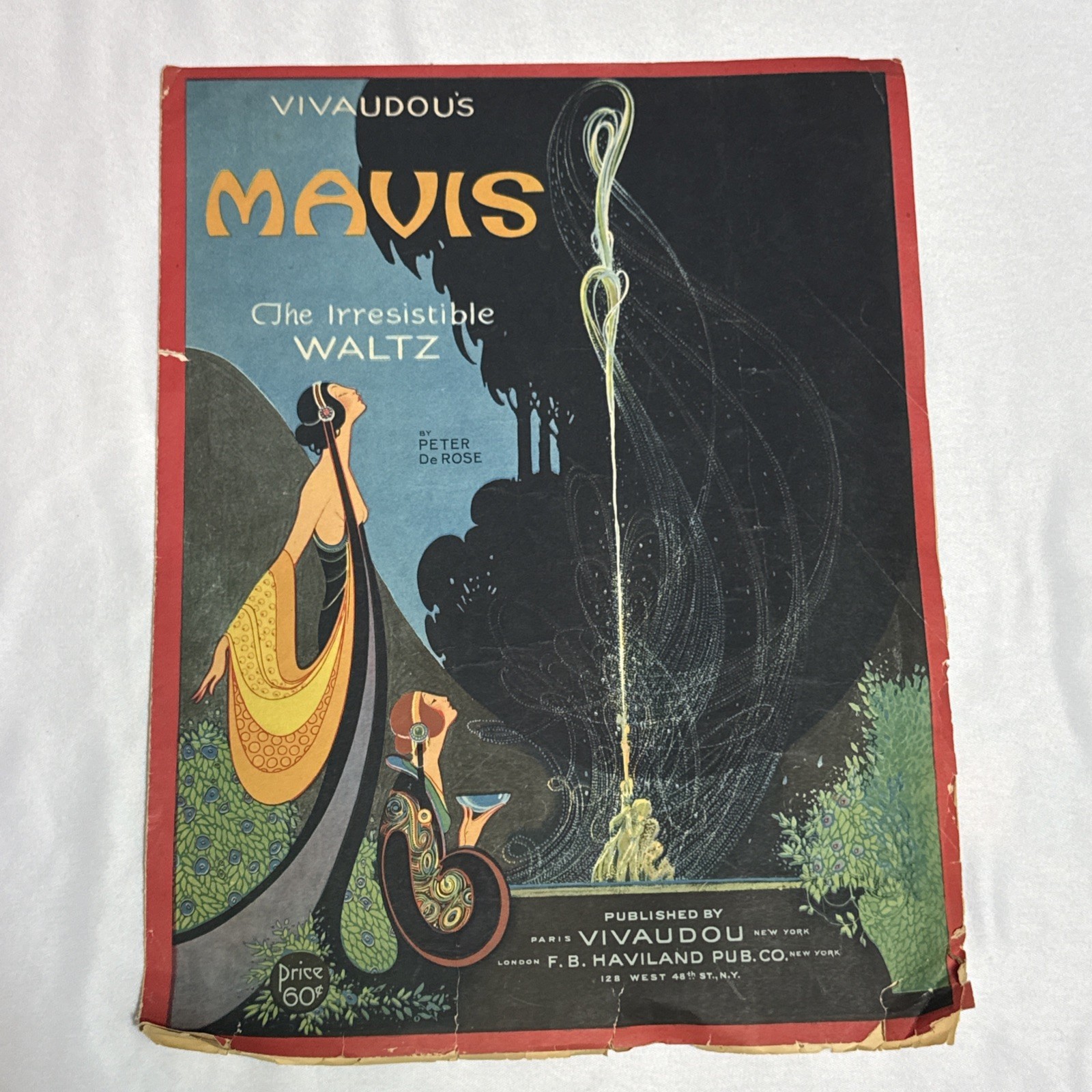 Vivaudou’s Mavis The Irresistible Waltz Antique Original Sheet Music French 1920