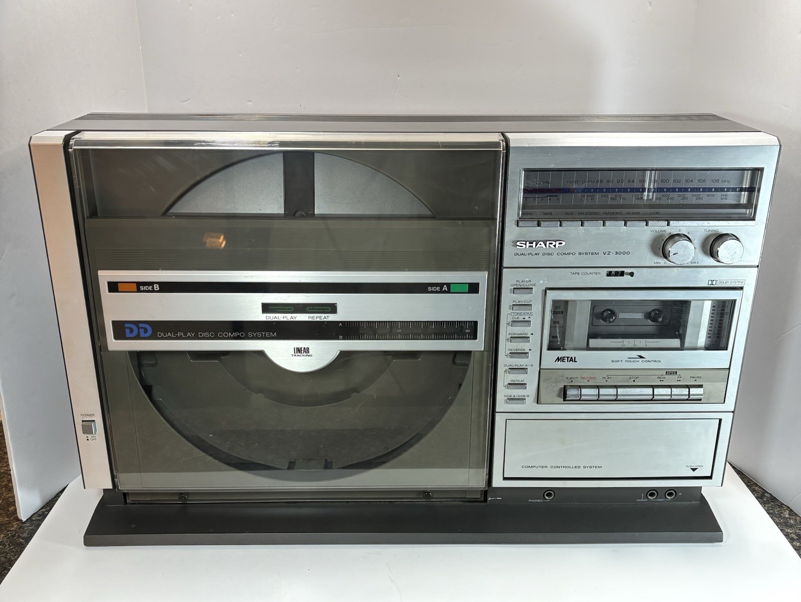 Sharp VZ-3000 Compo System Turntable Vintage Plattenspieler Retro 80’s - READ