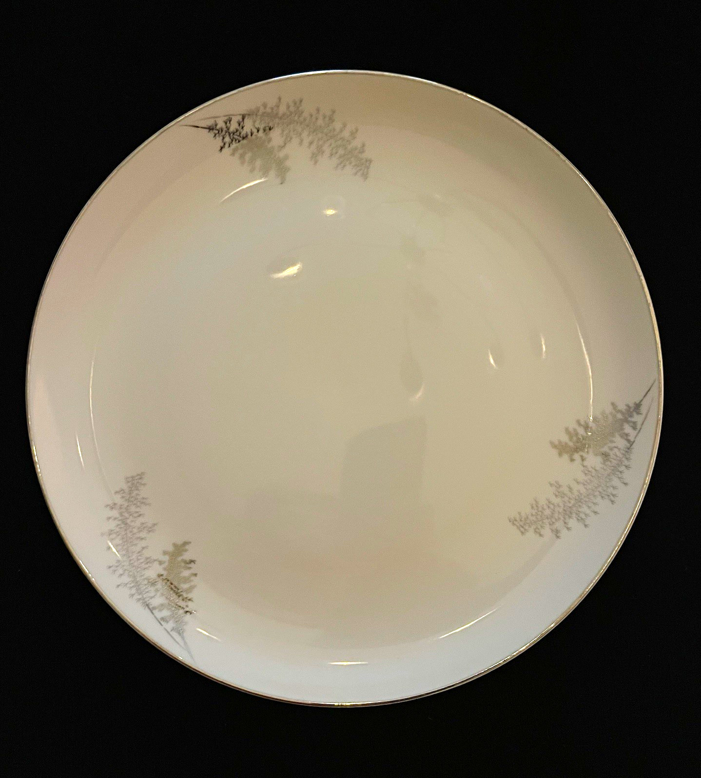 Fukagawa Arita Hand Painted Japan Pattern No. 714 Silver Bamboo Plates Set (5) Fukagawa Arita Hand Painted Japan Pattern No. 714 Silver Bamboo Plates Set (5)