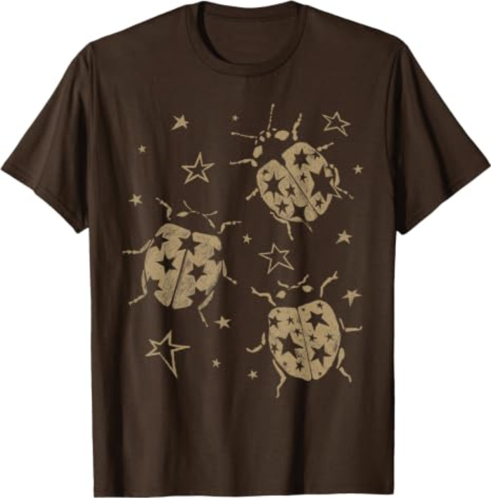 Cute Ladybug y2k Grunge 2000s Alt 90s Vintage Star Dots Teen T-Shirt