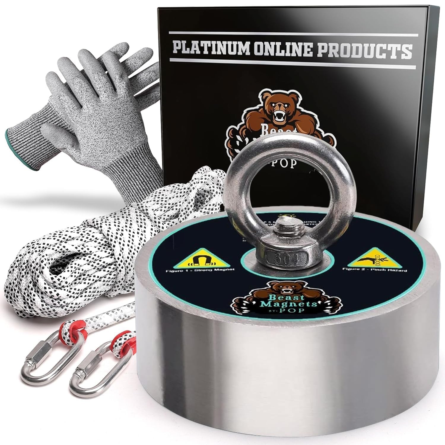 3000lb Complete 360 Degree Magnet Fishing Kit | Includes Strong 360 Neodymium... 3000lb Complete 360 Degree Magnet Fishing Kit | Includes Strong 360 Neodymium...