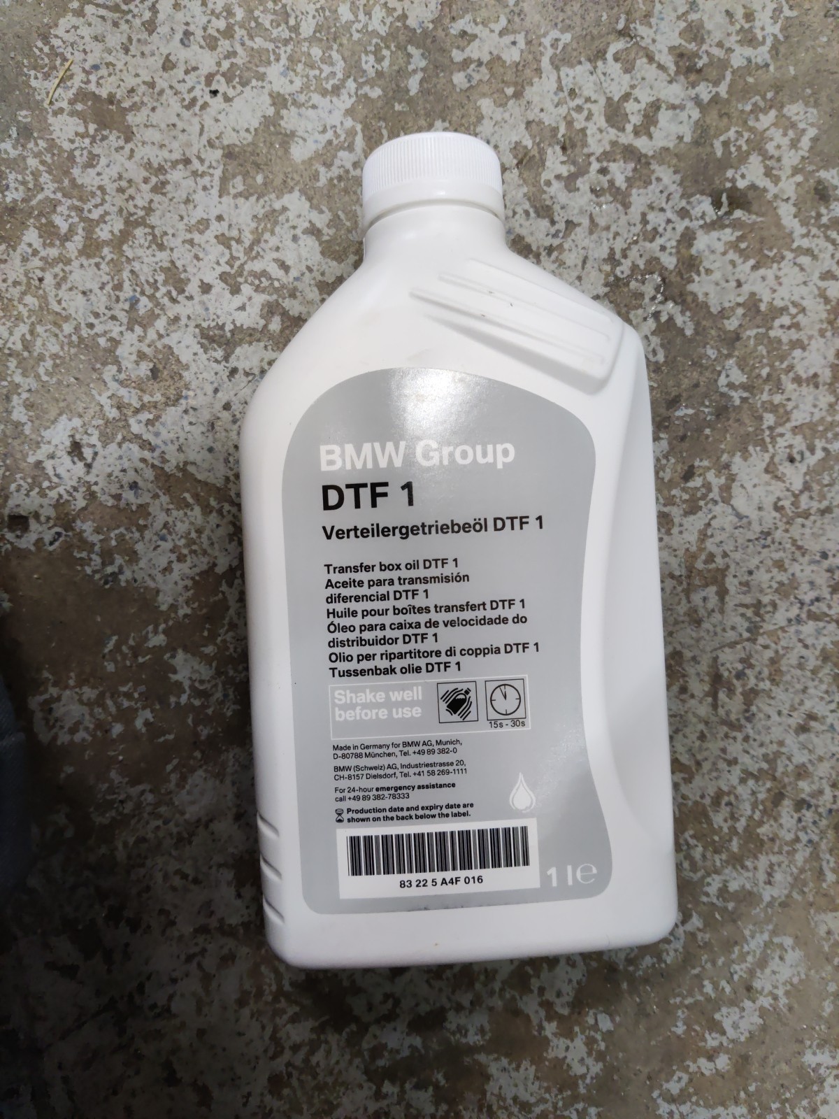 Genuine BMW xDrive Transfer Case Fluid 1 liter # 83225A4F016 DTF 1 Genuine BMW xDrive Transfer Case Fluid 1 liter # 83225A4F016 DTF 1