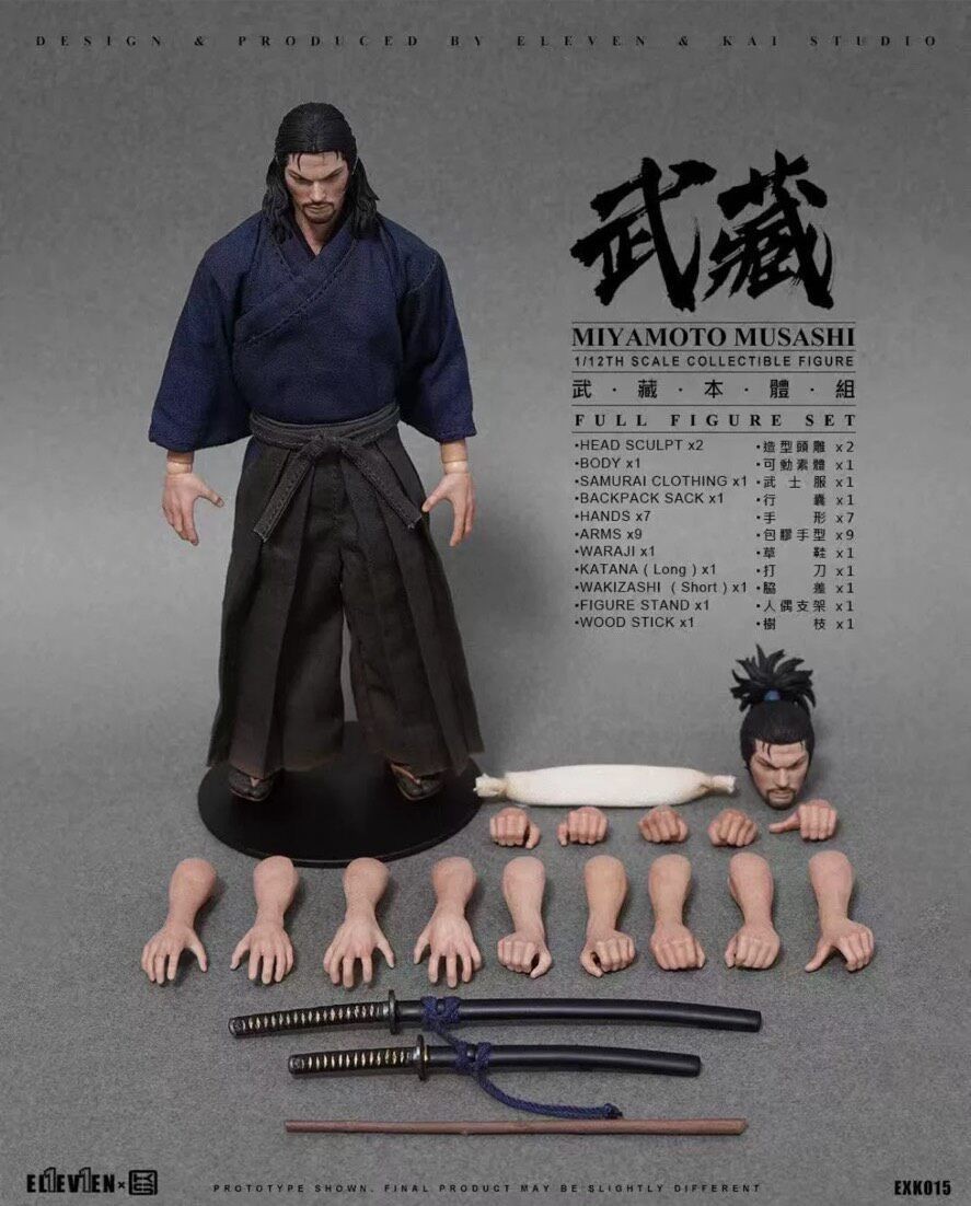 1/12 Eleven Kai Studio Miyamoto Musashi Vagabond Samurai Full Figure Set EXK015 1/12 Eleven Kai Studio Miyamoto Musashi Vagabond Samurai Full Figure Set EXK015