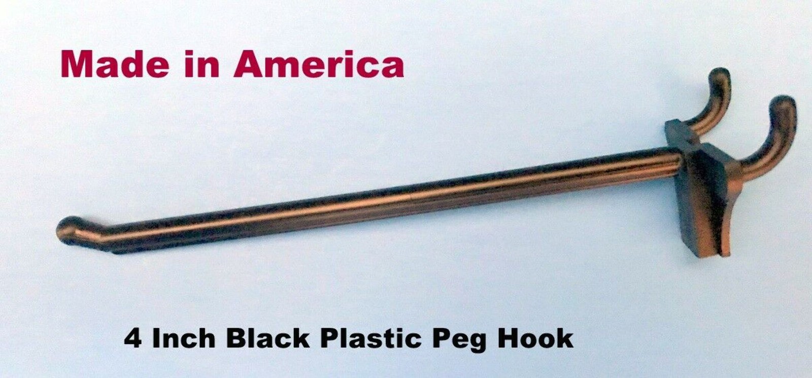 (50 PACK) 4 Inch Black Plastic Peg Hooks For 1/8\'\