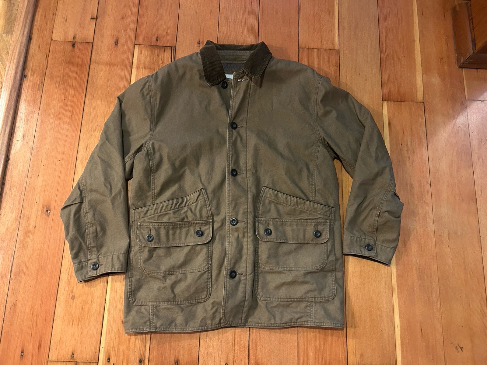 Orvis Men\'s Brown Cotton Canvas Barn Chore Button L Orvis Men\'s Brown Cotton Canvas Barn Chore Button L