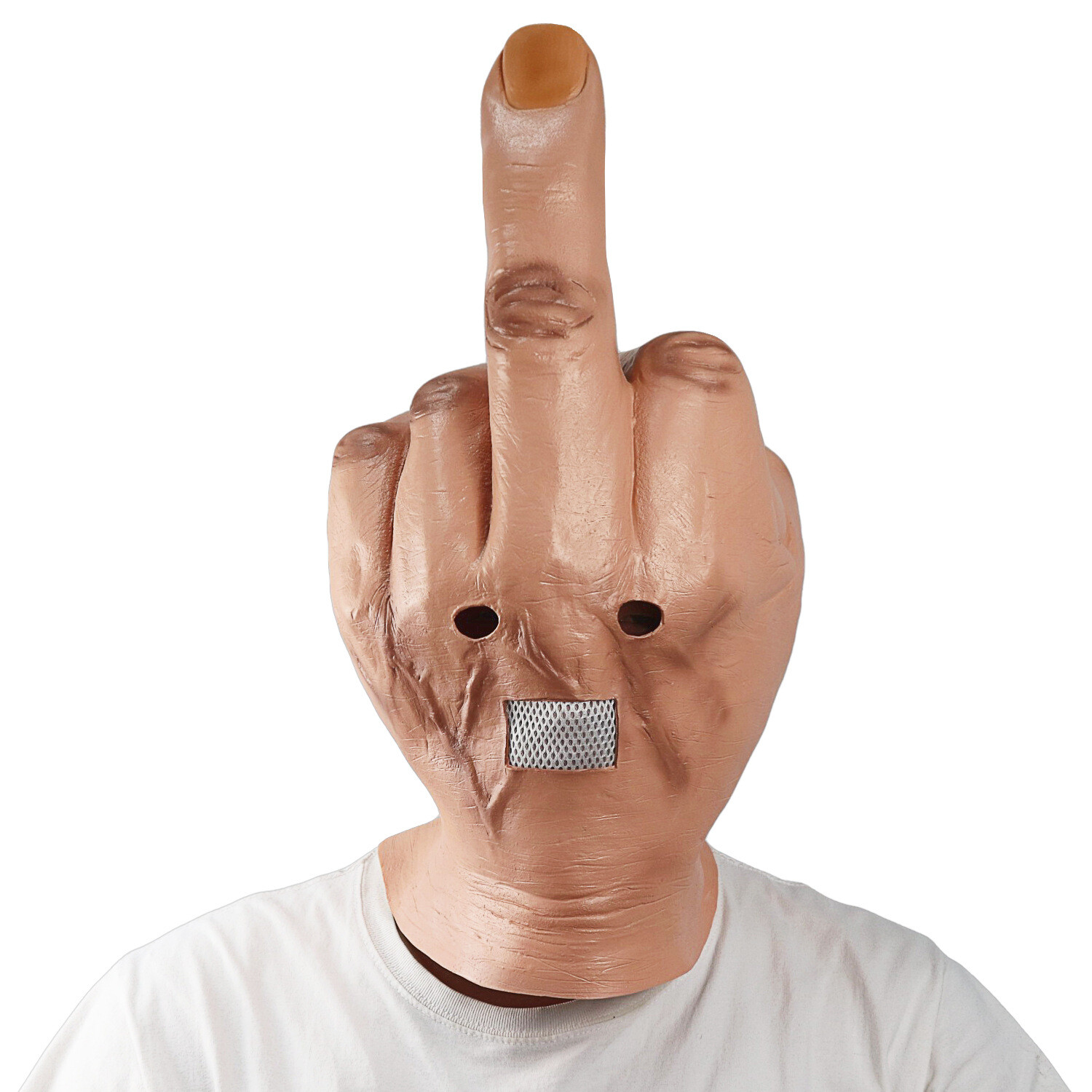Funny Bizarre Despise Middle Finger Full Head Latex Mask Halloween Costume Props Funny Bizarre Despise Middle Finger Full Head Latex Mask Halloween Costume Props