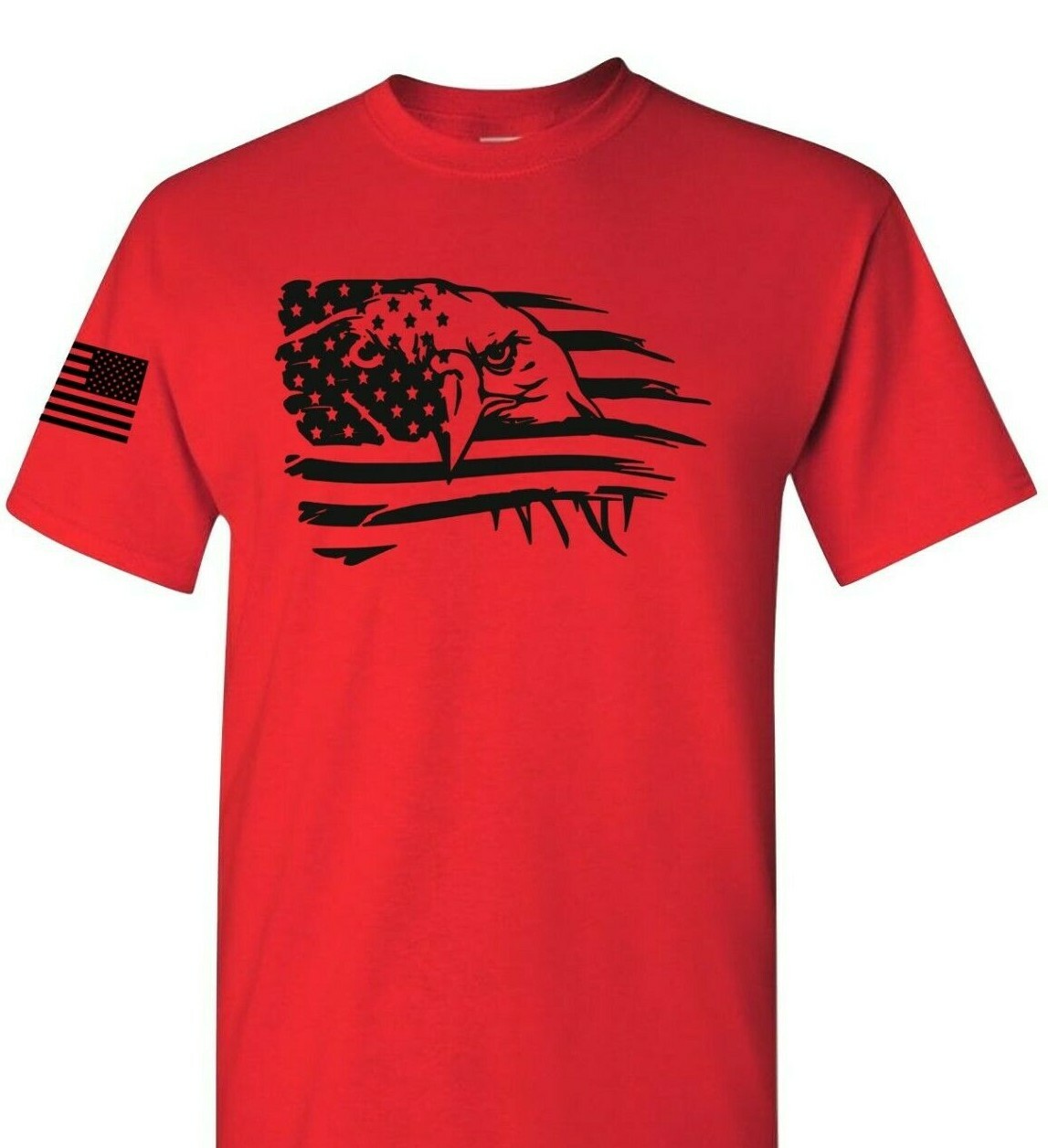 USA Flag T Shirt Eagle Patriotic American Army Style Tee Shirt S-3XL