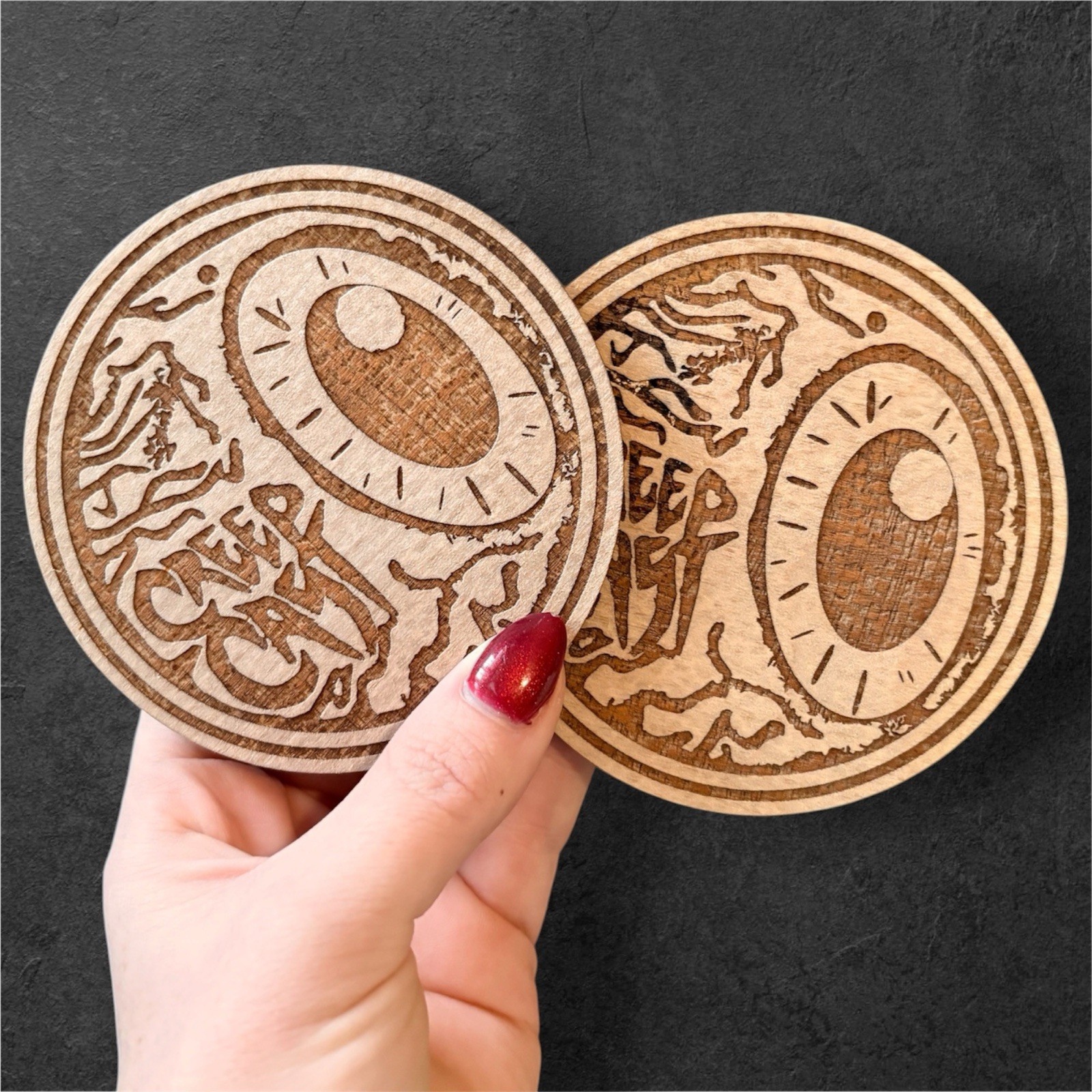 Creep Cast Inspired Coaster Set| Papa Meat| Wendigoon| Horror Gift| set of 2