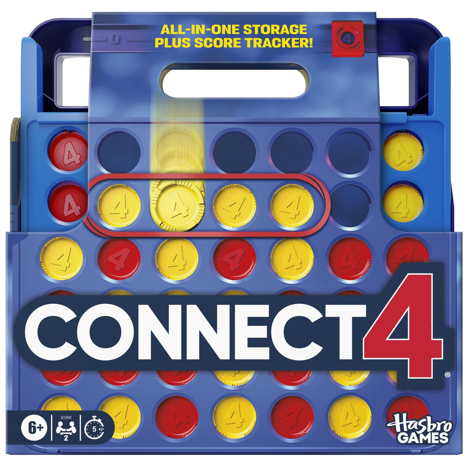 Official Hasbro Games Connect 4 Game (2025 Edition) | All-in-1 Multicolor Official Hasbro Games Connect 4 Game (2025 Edition) | All-in-1 Multicolor