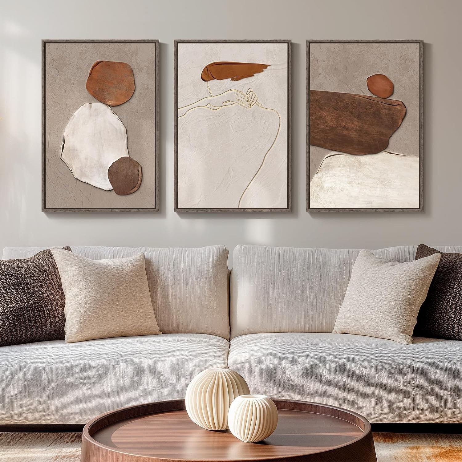 🖼️ 3 Piece Modern Rustic Abstract Wall Art Set 16x24