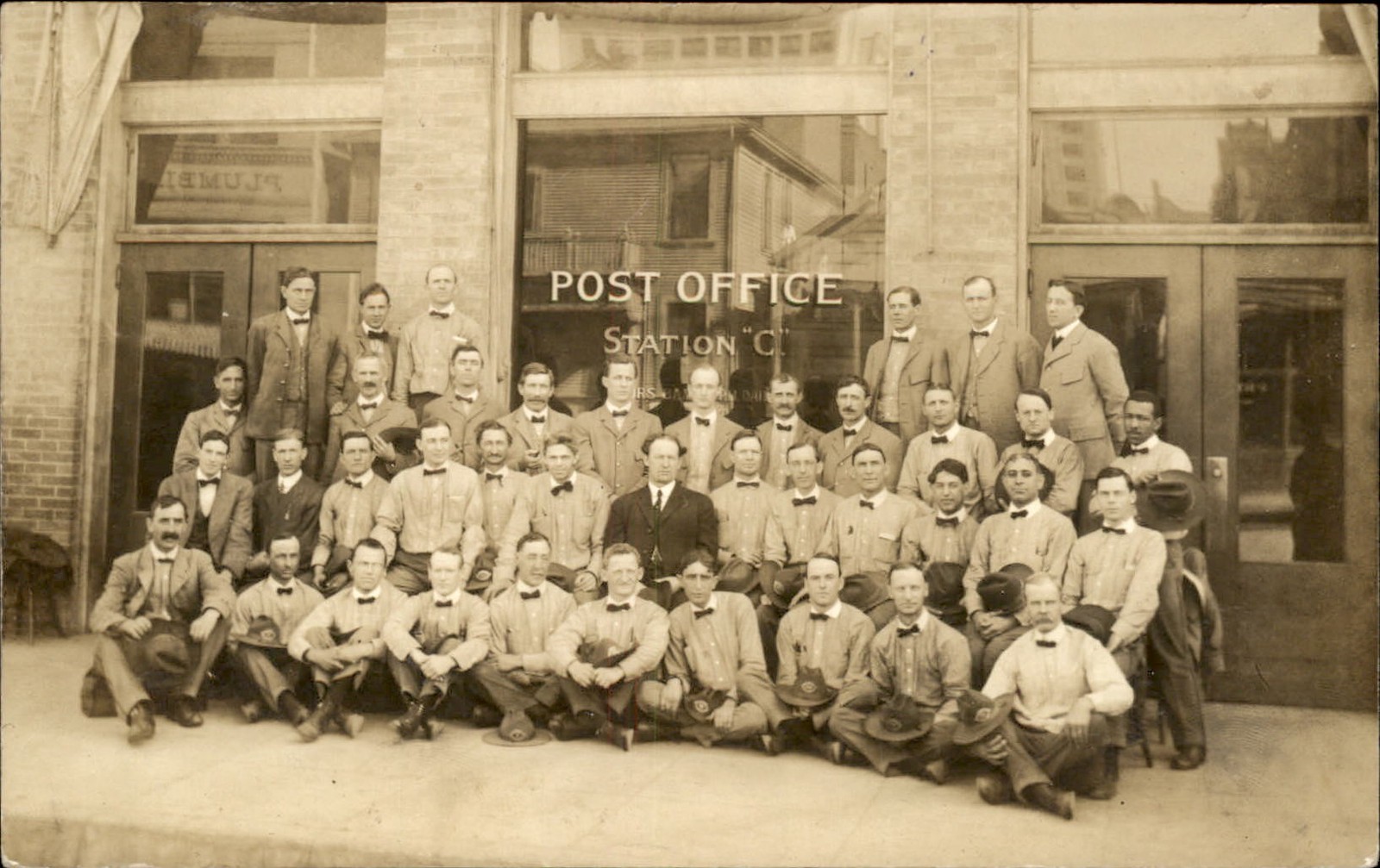 Pico Heights Los Angeles Postmark Post Office Staff Group Station C c1910 RP bhn Pico Heights Los Angeles Postmark Post Office Staff Group Station C c1910 RP bhn