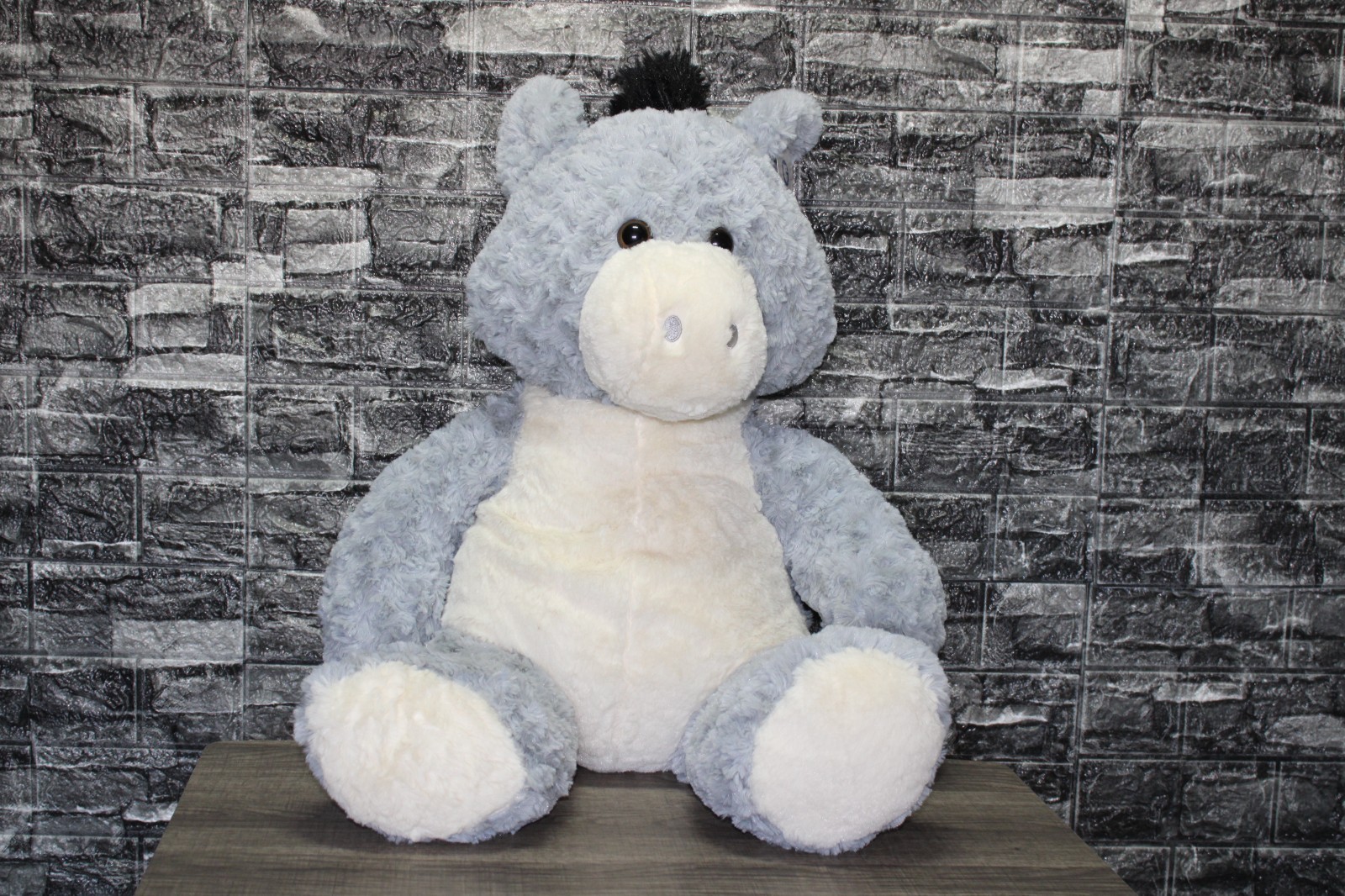 NWT Goffa Plush Stuffed Donkey 26 Inch Gray/White Rare