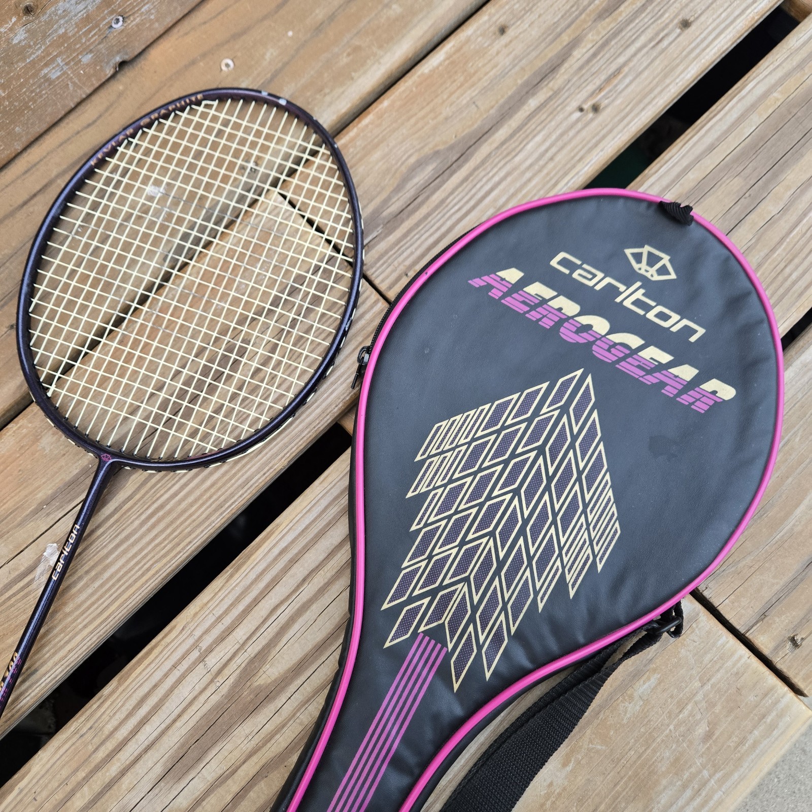 Vintage Carlton AG-700 Badminton Racquet Aerogear Graphite Pro Flex W/Cover RARE Vintage Carlton AG-700 Badminton Racquet Aerogear Graphite Pro Flex W/Cover RARE