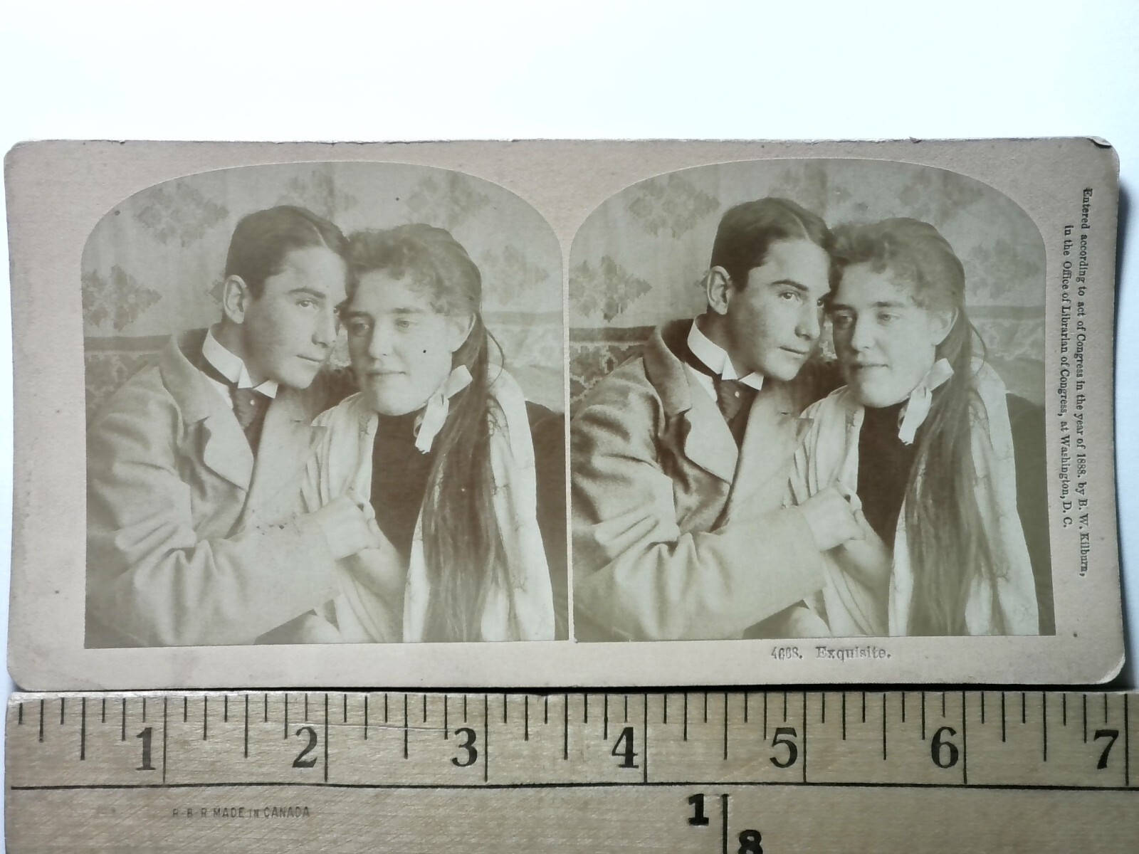Young Couple Stereoview Kilburn Brothers 1888 Littleton NH Exquisite
