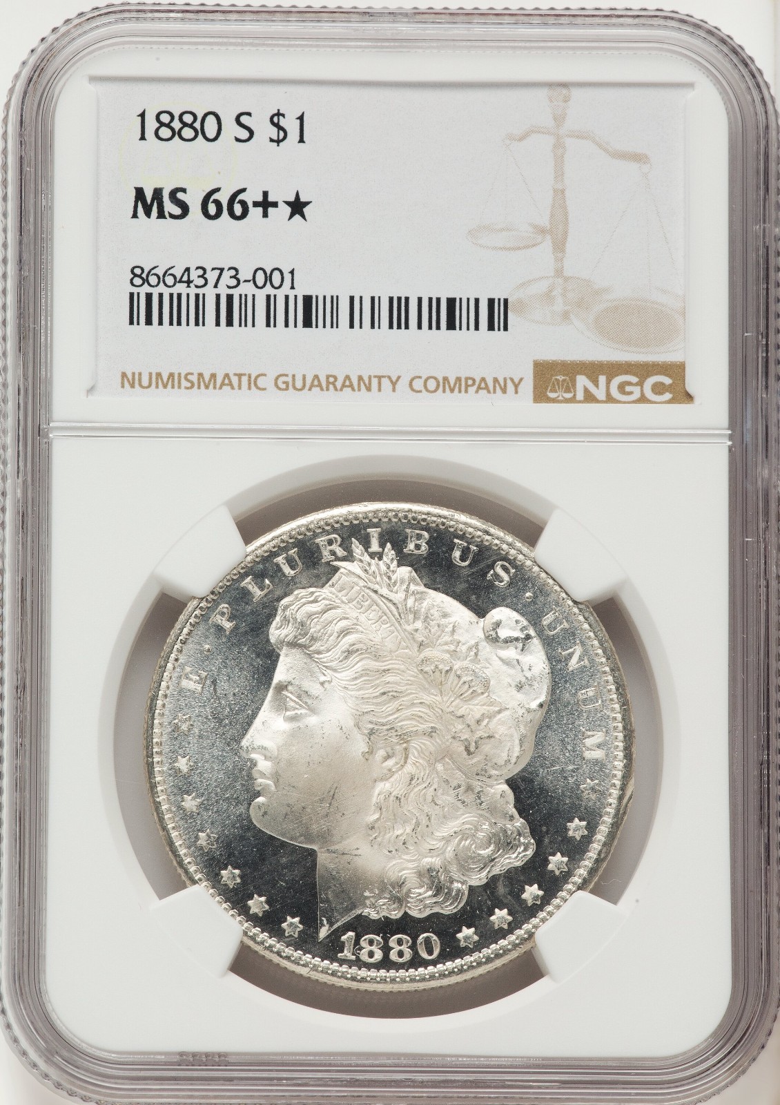 1880-S Morgan Dollar - NGC MS66+* - STUNNING PQ SUPER GEM - LOOKS MS67+ PL - WOW