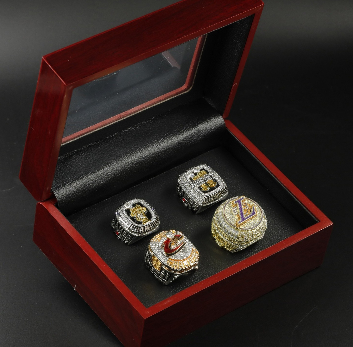4 PCS LeBron James Championship Rings Set With Box 2012 2013 2016 2020