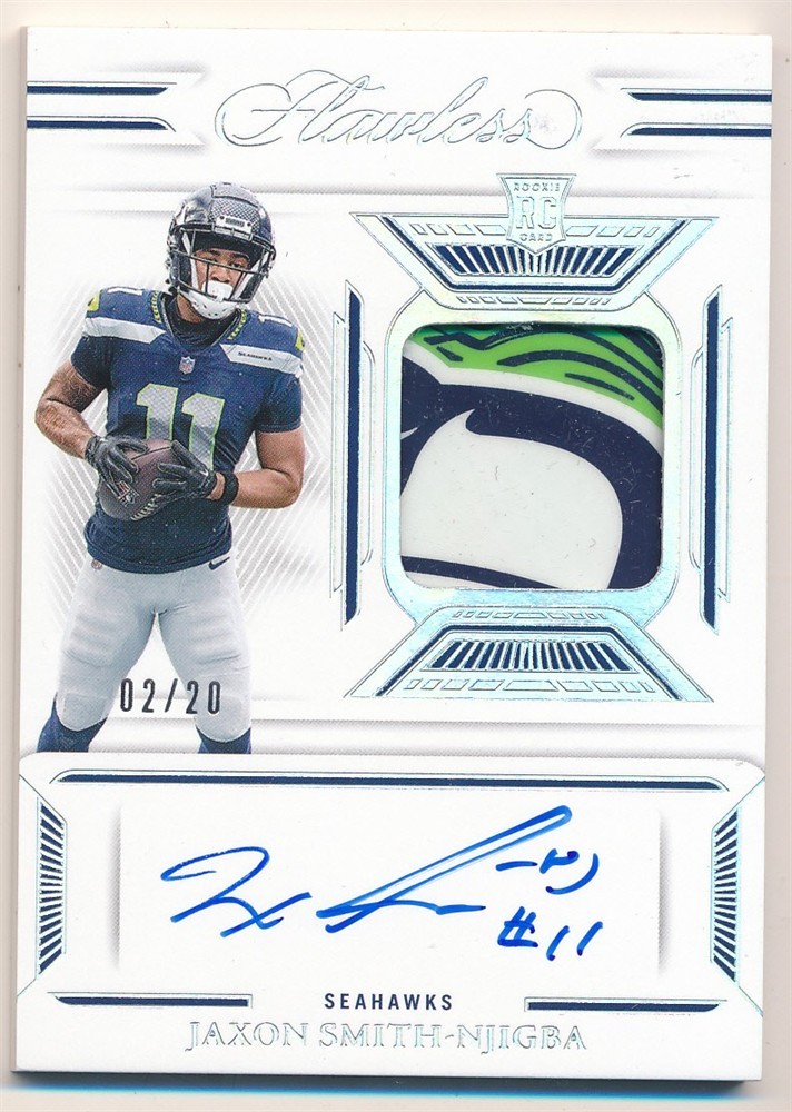 JAXSON SMITH-NJIGBA 2023 FLAWLESS RC AUTOGRAPH GLOVE LOGO PATCH AUTO SP #02/20