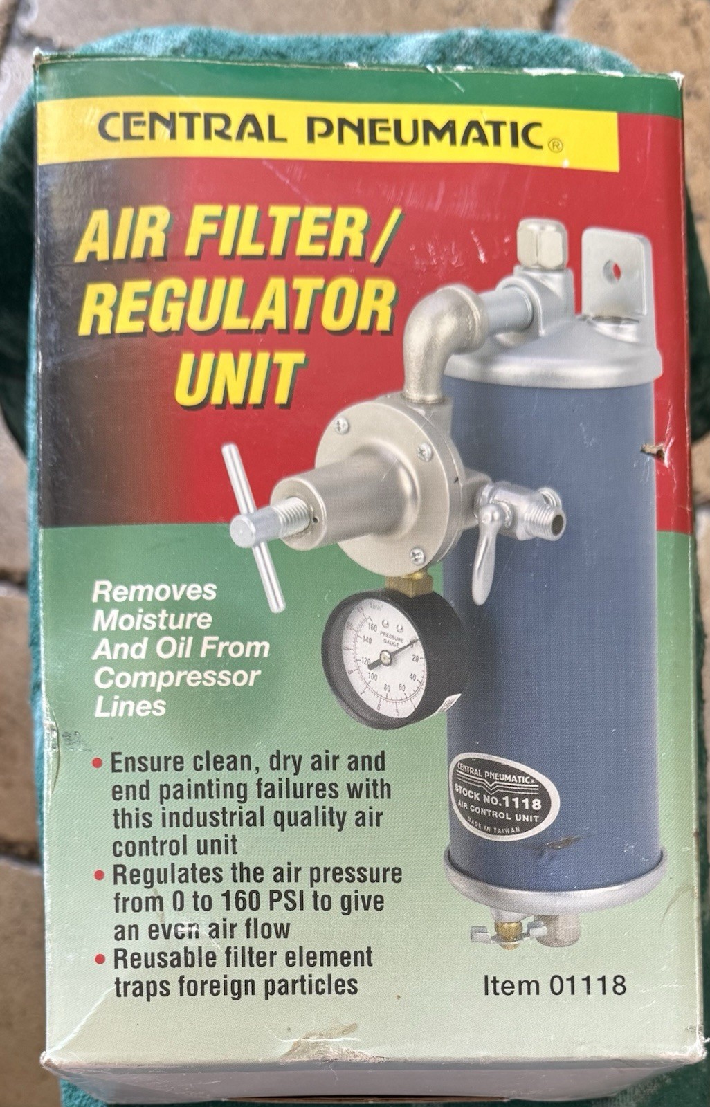 NOS Air Control Unit Filter & Regulator Central Pneumatic Model #01118 1/4” Size