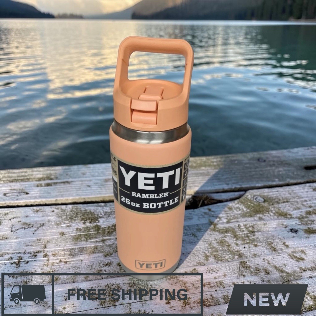 New YETI 26 oz Rambler Straw Bottle Lowcountry Peach - Limited Edition New YETI 26 oz Rambler Straw Bottle Lowcountry Peach - Limited Edition