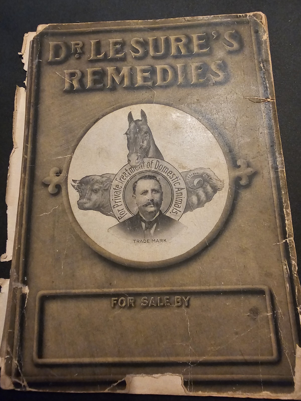 Antique Dr Lesure Veterinary Remedies Book Catalog 128p Horse Cow Farm Keene NH