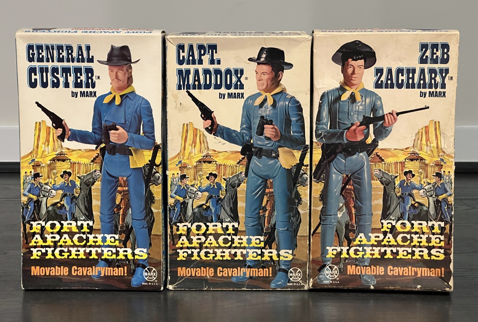 Vintage Marx Best of The West General Custer, Captain Maddox & Zeb Zachary