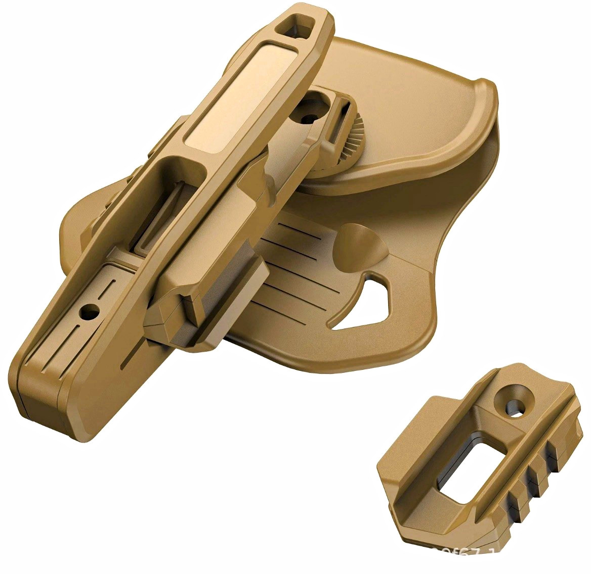 Polymer PA66 Holster for Glock 9mm SW40 .357 Models with Rail Mount TAN Polymer PA66 Holster for Glock 9mm SW40 .357 Models with Rail Mount TAN