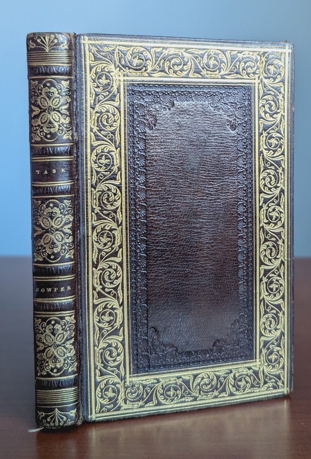 1817 William Cowper The Task Antique Full Leather Fine Gilt Binding Illustrated