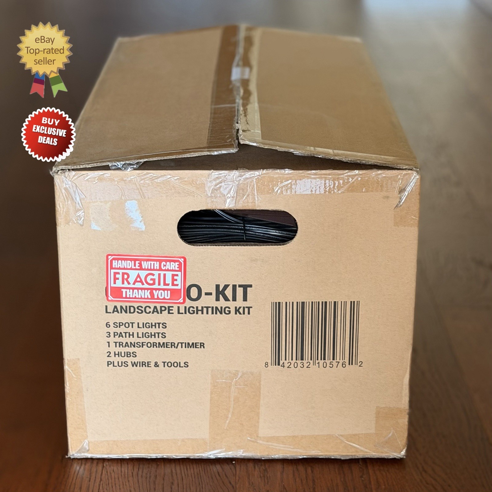 NEW VOLT Landscape Lighting 9-Piece Brass Path & Area Light Starter Kit Costco