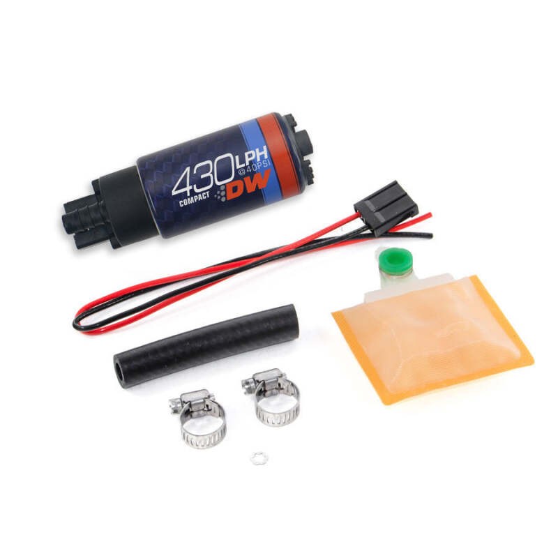 DeatschWerks 9-437-1000 DW430C 430LPH Universal Fuel Pump w/ Install Kit DeatschWerks 9-437-1000 DW430C 430LPH Universal Fuel Pump w/ Install Kit
