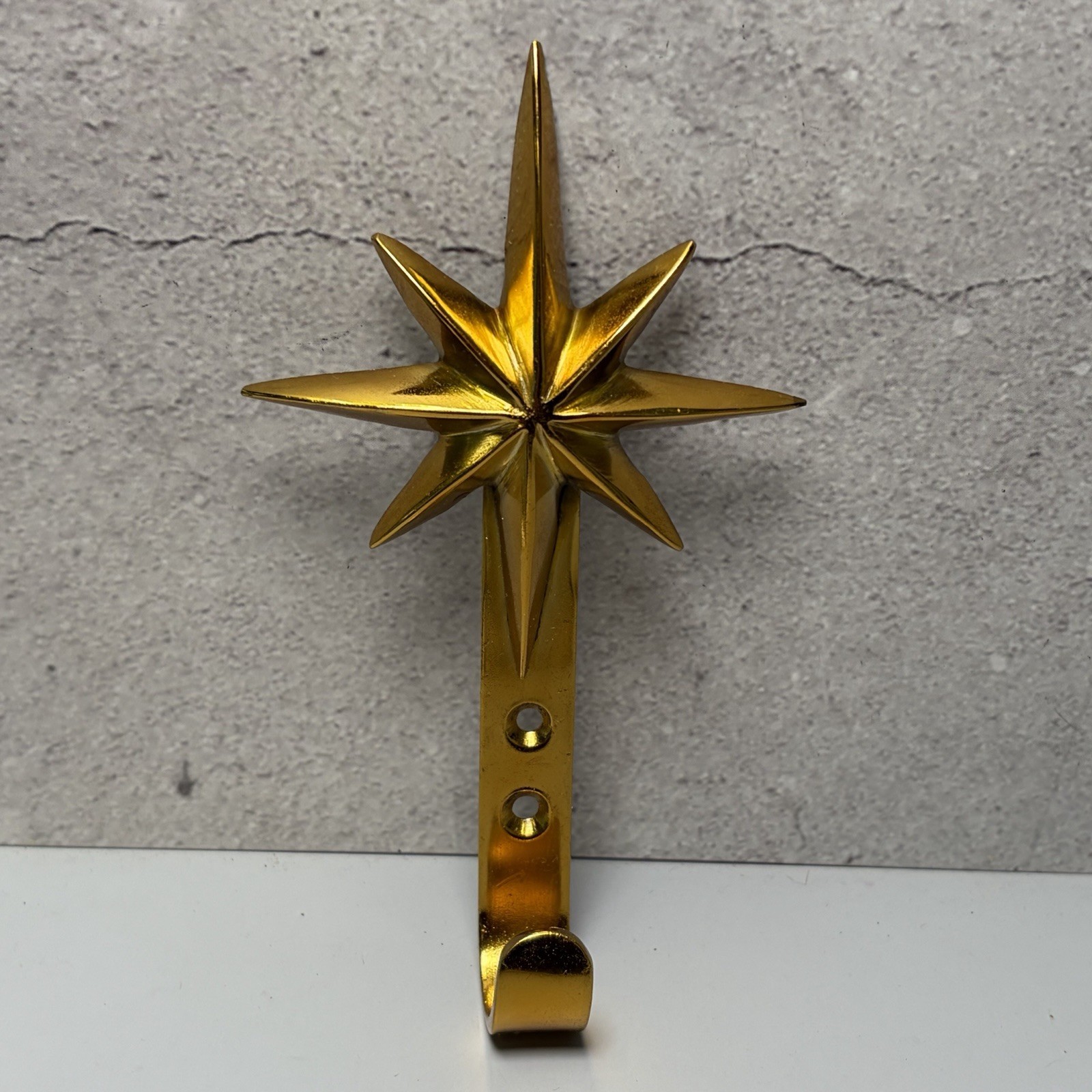 MCM Atomic Starburst Metal Brass Robe Towel Hook Holder Wall Mount Bathroom 5.5\