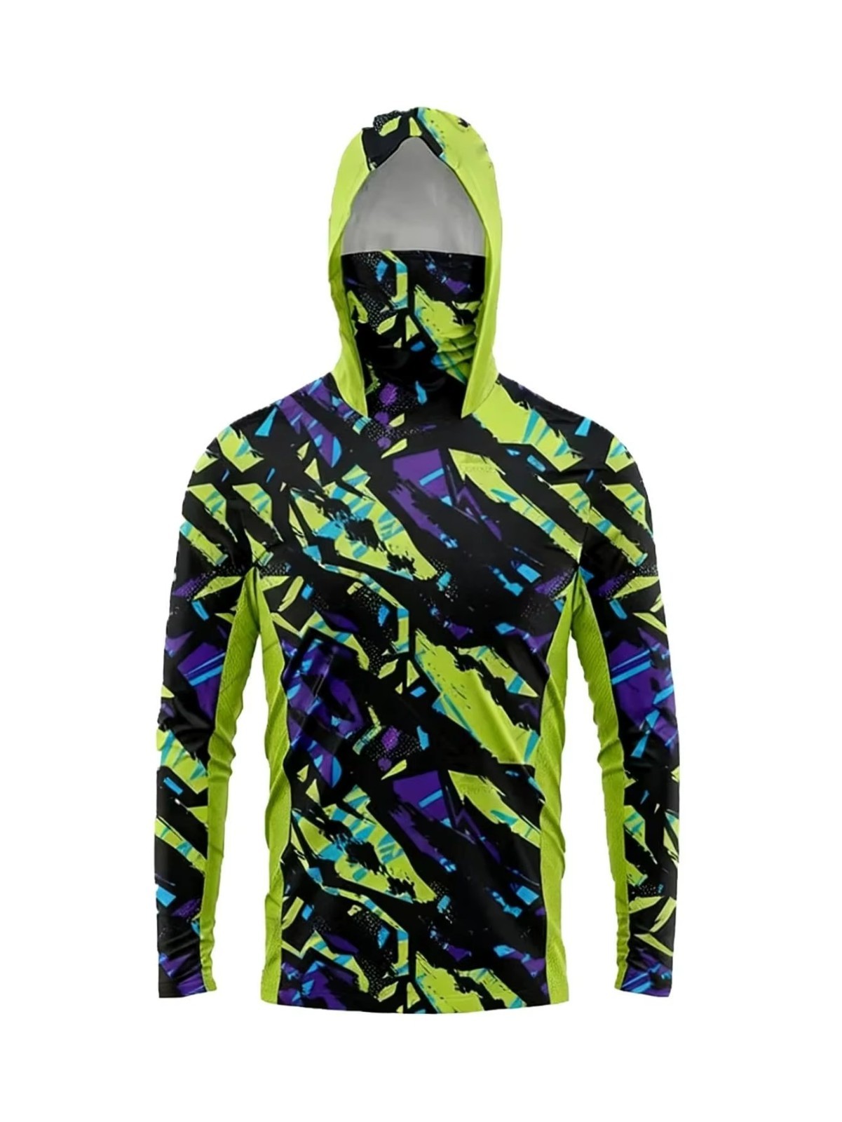Men\'s Hooded Fishing Shirt UPF 50+ Sun Protection Quick Dry Long Sleeve Outdoor