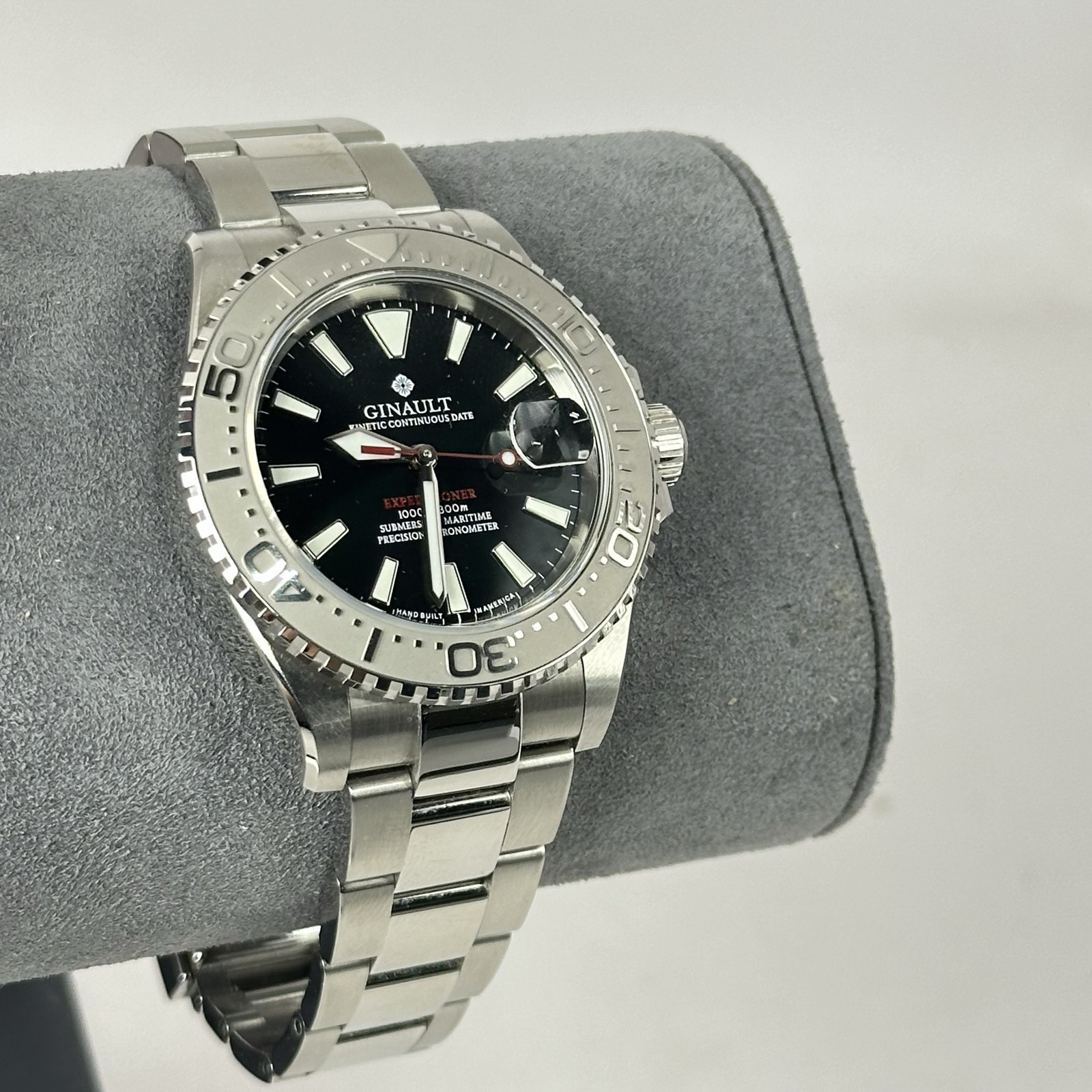 Ginault Mens Expeditioner 2nd Phase Automatic Diver Watch Stainless Steel/Black