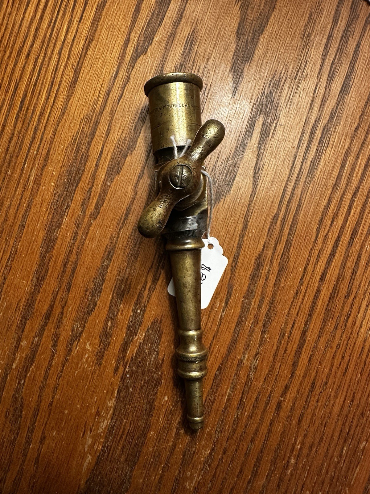 American Valve Co. Antique Brass Wall Mount Faucet Spigot T-Handle 1900s American Valve Co. Antique Brass Wall Mount Faucet Spigot T-Handle 1900s