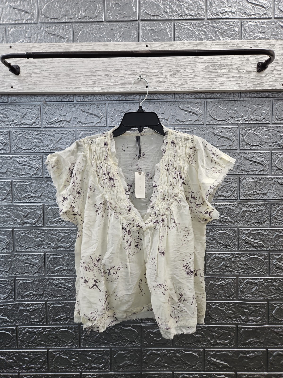 New Anthropologie Smocked Yoke Blouse Sz M