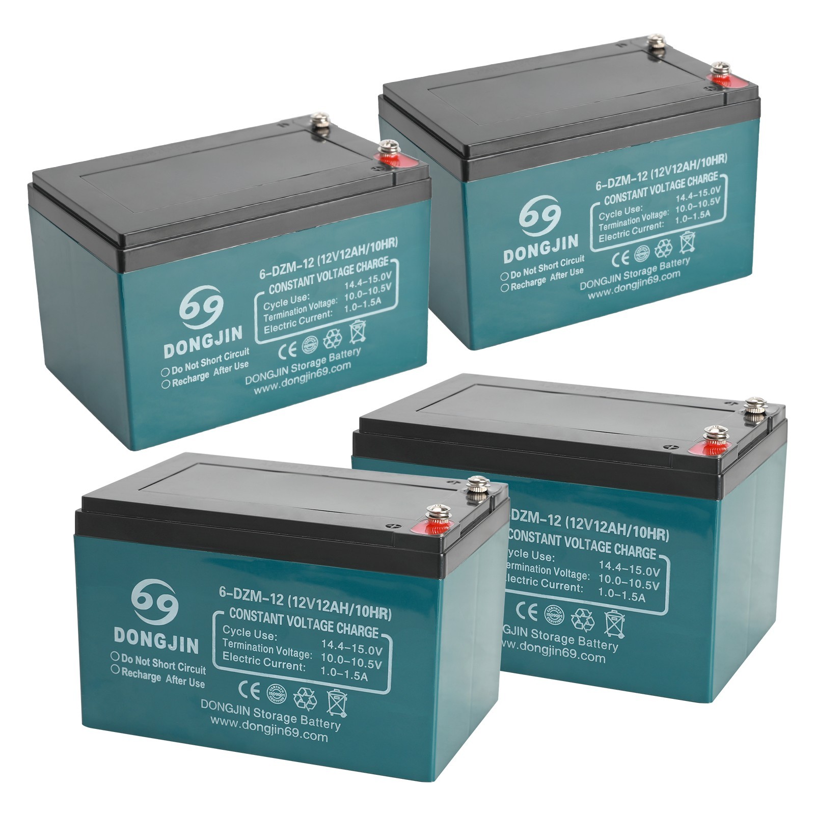 4 Pack  6-DZF-12 6-DZM-12 12V 12Ah Battery for Electric tricycle, Trike, Scooter