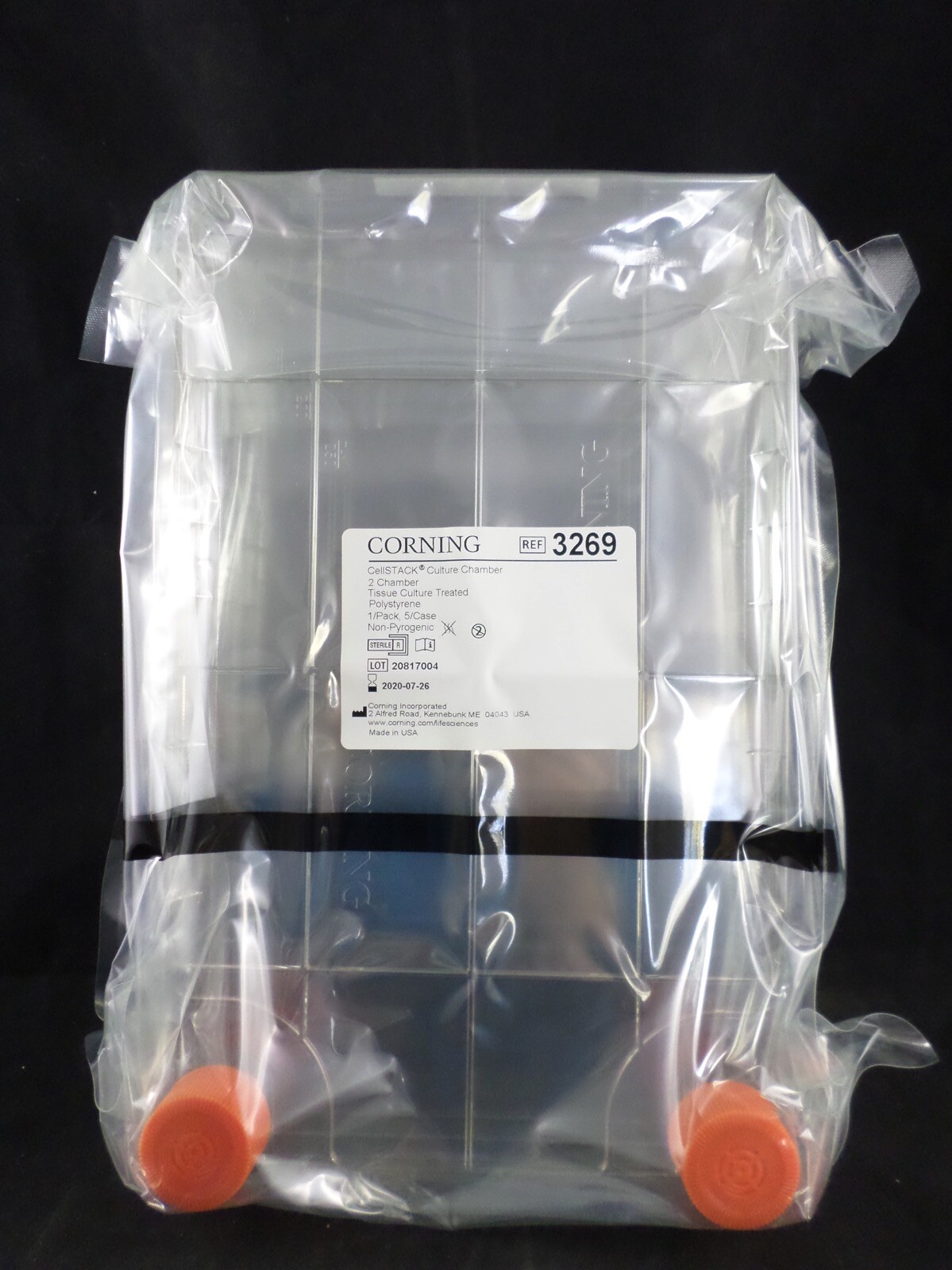 CORNING Plastic CellSTACK 2 Chamber w/ Vent Caps 1272cm2 Area Rectangle 5/CASE