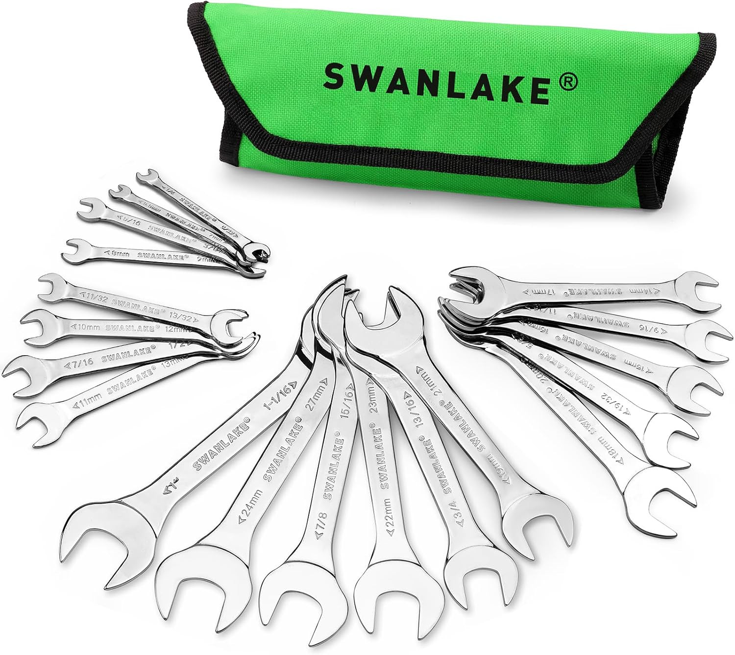 19-Piece Super-Thin Open End Wrench Set with Rolling 19-Piece Super-Thin Open End Wrench Set with Rolling