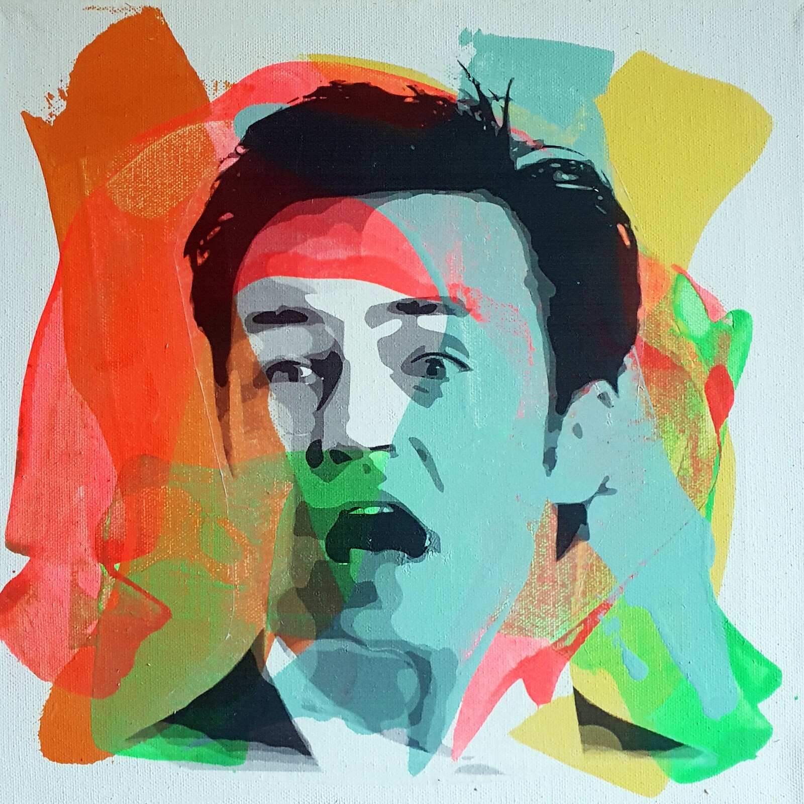 PyB signed MATTHEW PERRY CHANDLER pop painting STREET ART graffiti paint Friends