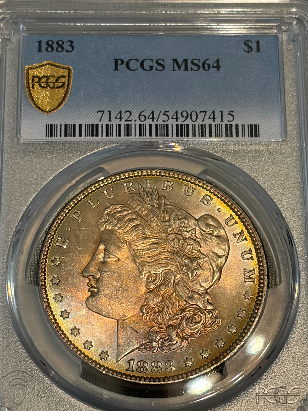1883 Morgan Dollar   PCGS MS 64  Beautifully Toned Type w/ Excellent Eye Appeal