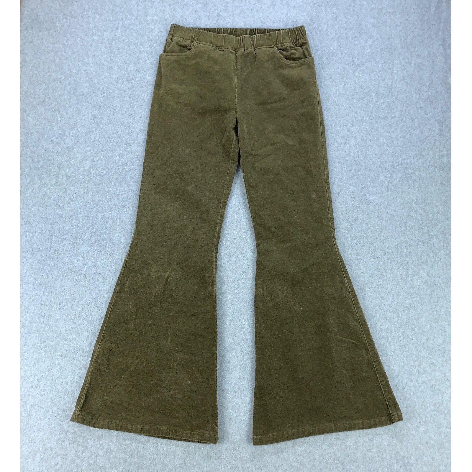 Umgee Pants Women Large Olive Green Bell Bottom Flare Boho Corduroy N6576 Umgee Pants Women Large Olive Green Bell Bottom Flare Boho Corduroy N6576