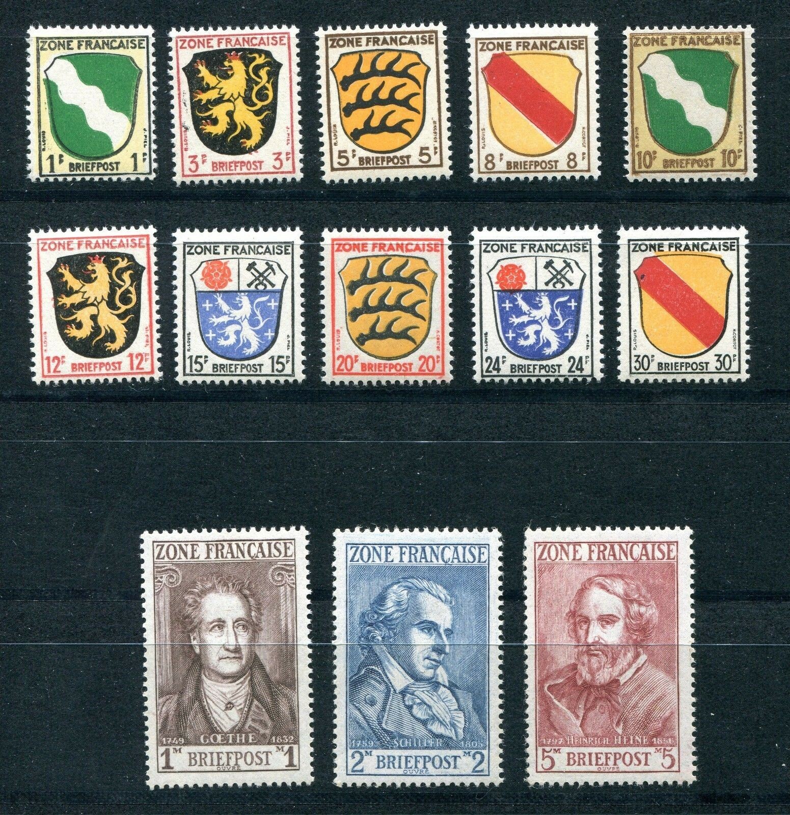 GERMANY FRENCH OCCUPATION ZONE 1946 4N1-4N13 PERFECT MNH