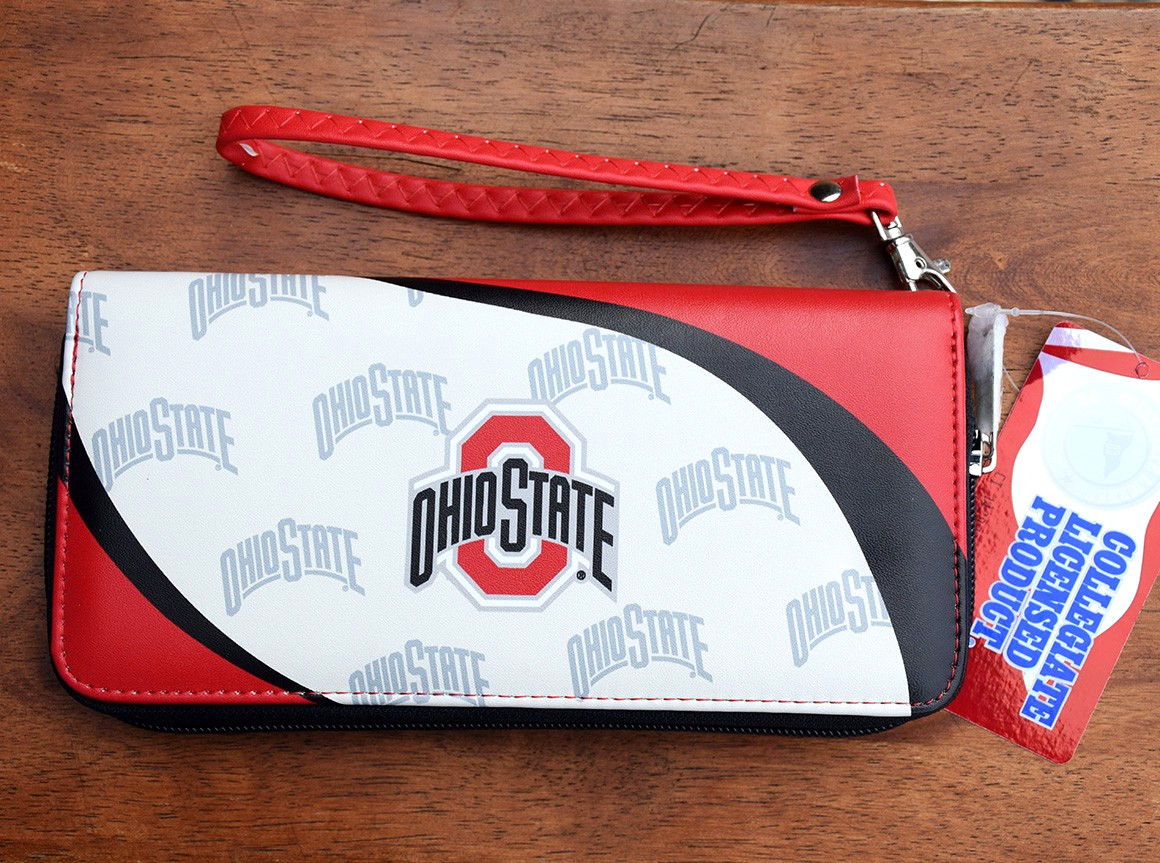 NEW Women's Ohio State Buckeyes NCAA Wallet Curve Zip Wrist Purse