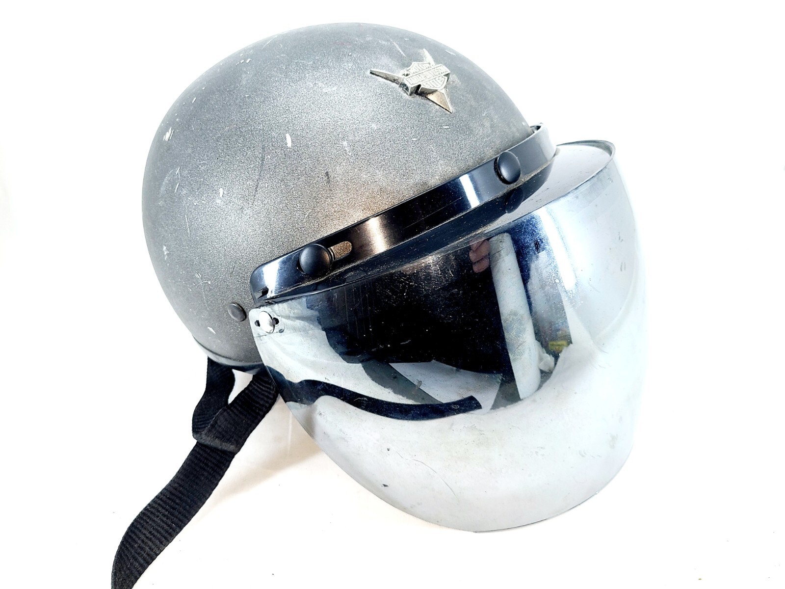 1960's Original V Insignia Vintage Harley-Davidson Motorcycle Half Helmet