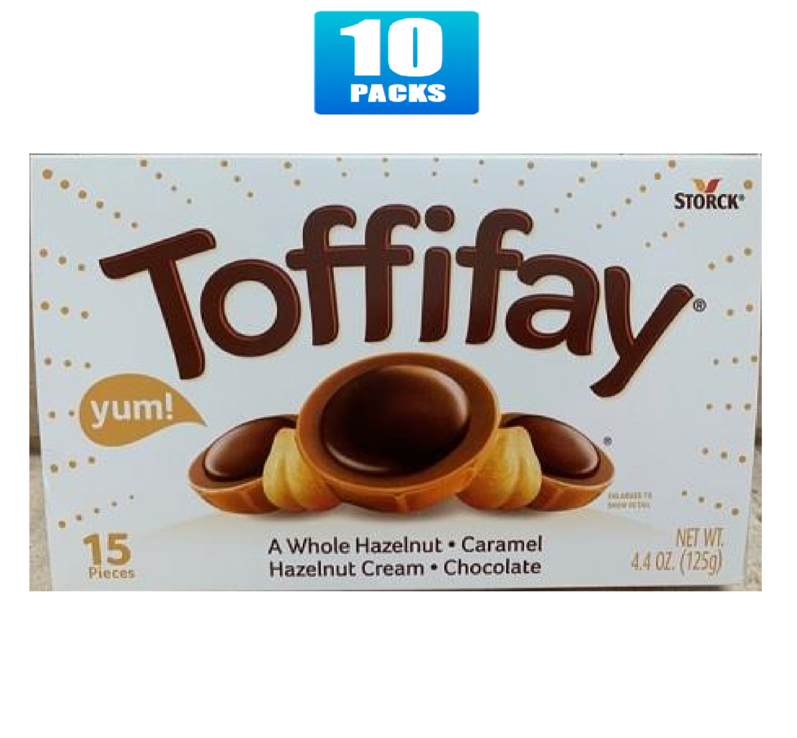 10x Storck Toffifay Candy Boxes 4.4oz – Hazelnut Caramel Chocolate 15pc Each