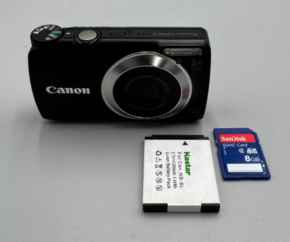 Canon PowerShot A3300 IS 5x Optical Zoom 16MP Digital Camera Black W.Battery B-