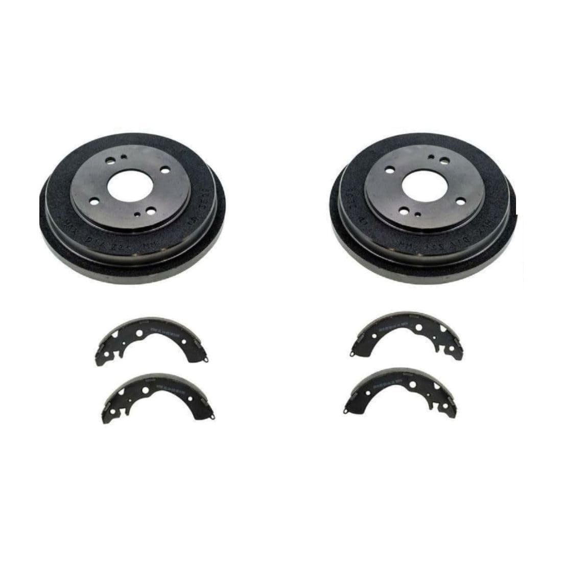 2pcs Brake Drums 4pcs Shoe Kit Set Rear Left Right for Honda Accord 1990-2002