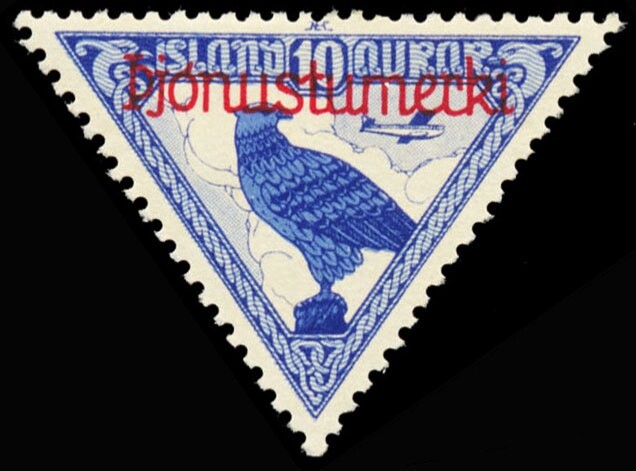 [OOS] Iceland #MiDM59 Mint 1930 10kr Gyrfalcon rusticolus Parliament Althing [CO